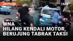 Viral sebuah aksi WNA kendarai motor Nmax di Kab. Badung, Bali. Tampak WNA kehilangan keseimbangan dalam mengendalikan kendaraan