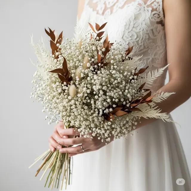 Ide Buket Pengantin dari Bunga Kering: Baby's Breathe