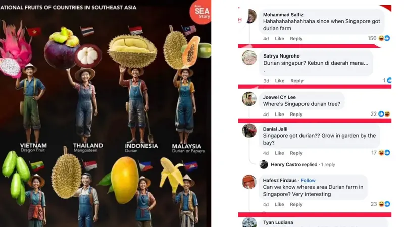 Klaim durian sebagai buah nasional Singapura menuai kritik dari warganet