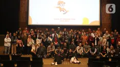 Suasana kegiatan fun gathering pegiat cek fakta Jakarta, di SCTV Tower, Jakarta, Kamis (27/2). Kegiatan tersebut untuk silaturahmI sesama pegiat cek fakta Liputan6.com yang telah berkontribusi menangkis berita-berita hoax agar masyarakat tidak termakan berita bohong. (Liputan6.com/Angga Yuniar)