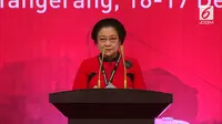 Ketum PDI Perjuangan, Megawati Soekarnoputri memberi sambutan saat Rapat Koordinasi Nasional (Rakornas) Tiga Pilar Bidang Ekonomi Kerakyatan. (Liputan6.com/Vidio)