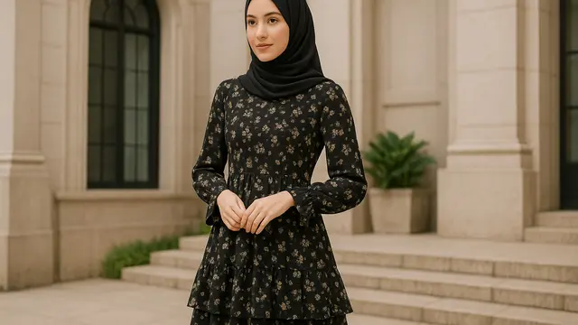 Inspirasi Dress Hitam Berlayer