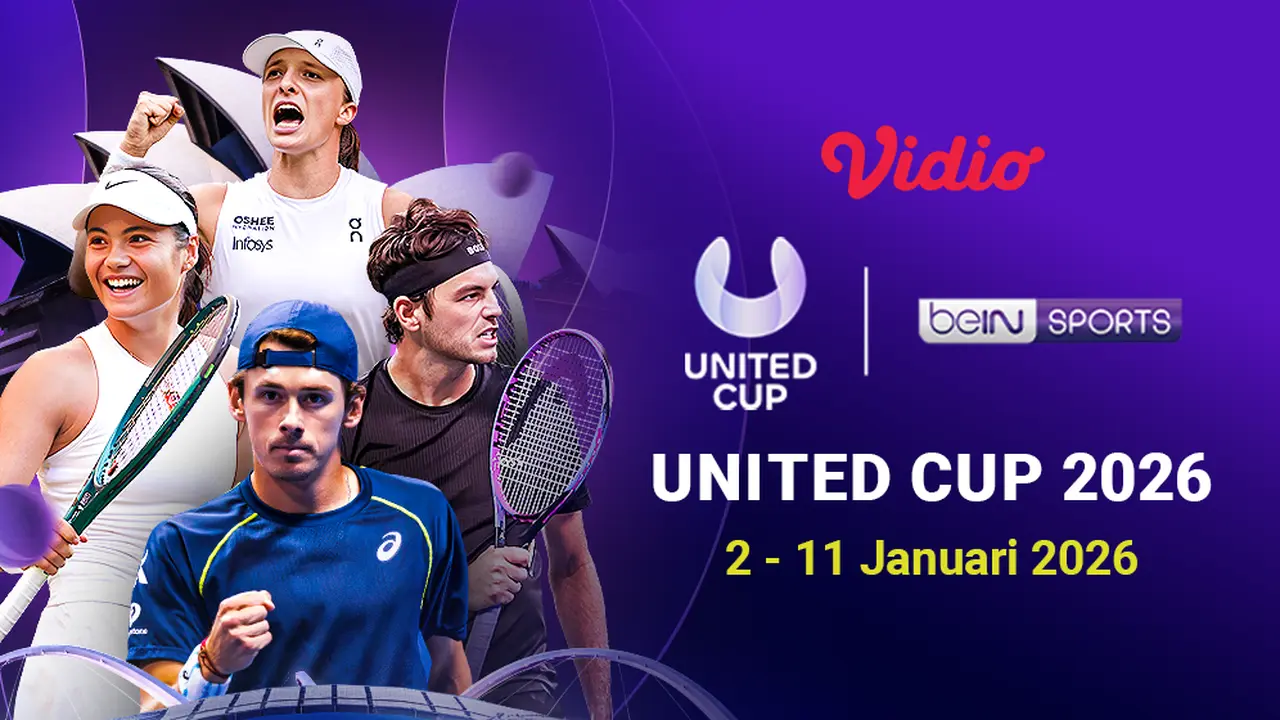 Jadwal turnamen United Cup 2026 live eksklusif di Vidio. (dok. vidio.com)