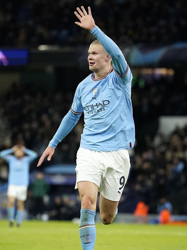 Foto: Erling Haaland Tak Terbendung, Cetak 5 Gol dan Bawa Manchester City Lolos ke Babak Perempat Final Liga Champions