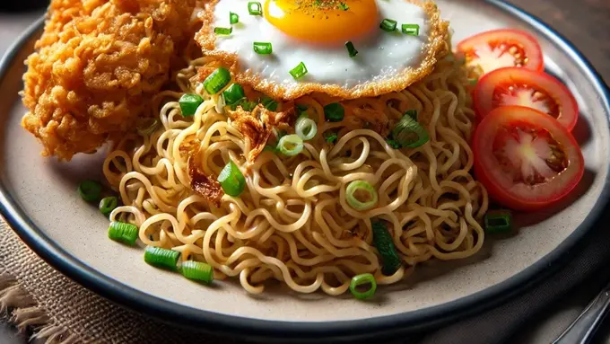 illustrasi mie goreng