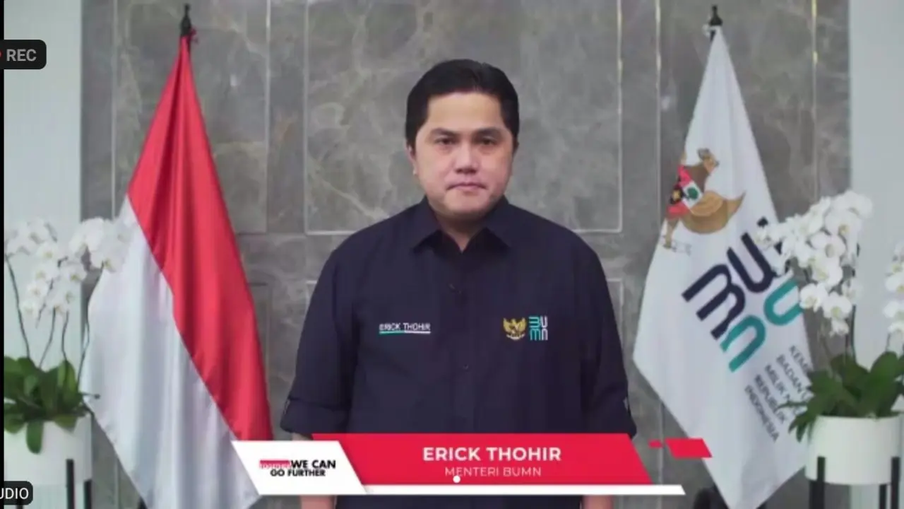Menteri BUMN Erick Thohir dalam  pembukaan Webinar Kementerian PUPR dan SIG, Kamis (28/10/2021).