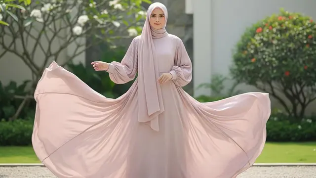 Model Gamis Bahan Crinkle Lembut