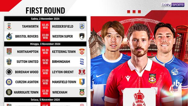 Jadwal Piala FA 2024/25: First Round Akhir Pekan di VIdio