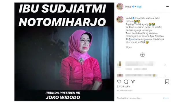 7 Ucapan Duka Selebriti Atas Meninggalnya Ibunda Presiden Joko Widodo