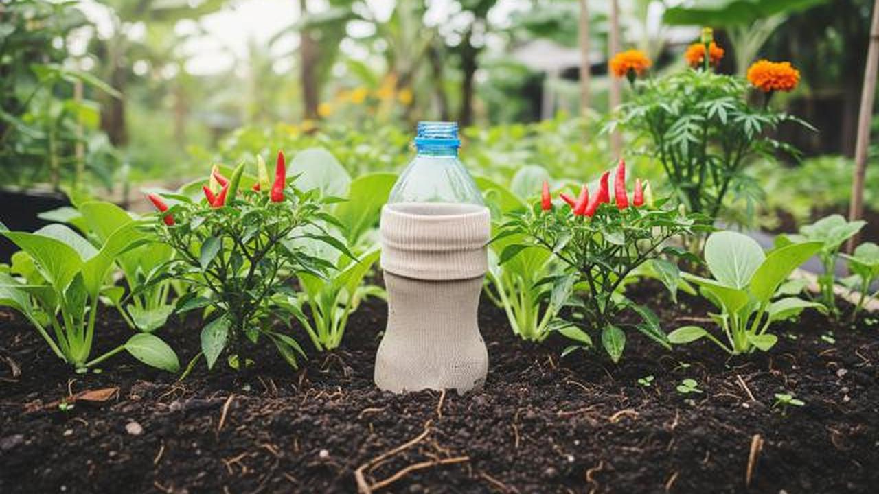 8 Ide Kebun di Halaman dengan Pengairan Otomatis dari Botol Bekas yang Ramah Lingkungan
