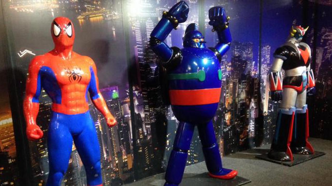 Spiderman dkk dalam bentuk patung lilin.