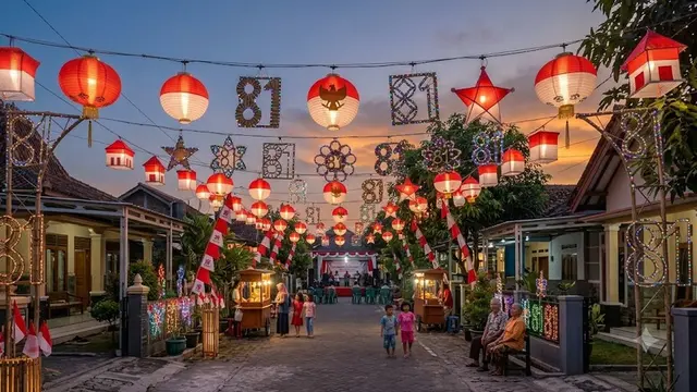 Lampu Hias Agustusan Unik HUT RI 81 (AI Generated)