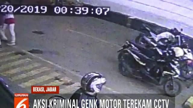 Aksi penganiayaan dilakukan anggota geng motor di sejumlah wilayah, yakni Jalan Jenderal Sudirman, Jalan Insinyur Juanda, Kecamatan Bekasi Selatan, dan di Bulak Kapal, Kelurahan Aren Jaya, Kecamatan Bekasi Timur.