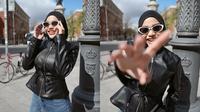 Aurel Hermansyah Pakai Jeans dan Jaket Kulit di Madrid (Sumber: IG/@aurelie.hermansyah)