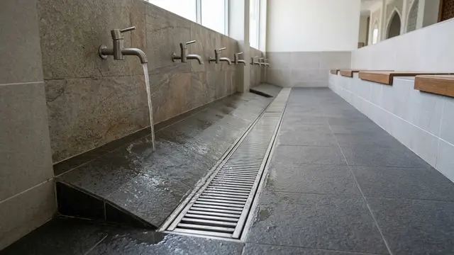 Model Tempat Wudhu dengan Saluran Air yang Praktis