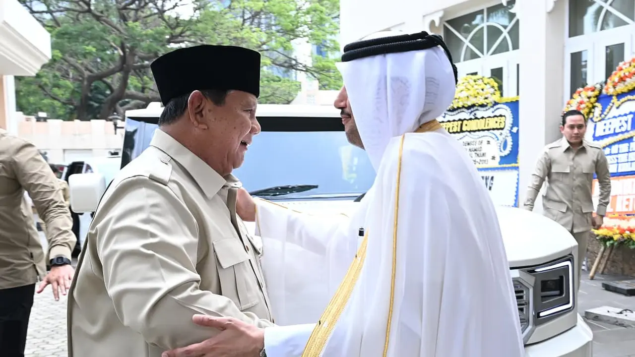 Presiden Prabowo Subianto tiba di Kedutaan Besar Qatar (Sekretariat Presiden)