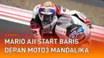 Wakil Indonesia di Moto3, Mario Aji bakal start di posisi 3 pada balapan Minggu (20/3/2022). Posisi itu ia dapat usai raih posisi 3 pada kualifikasi 2 (Q2) Sabtu (19/3/2022).