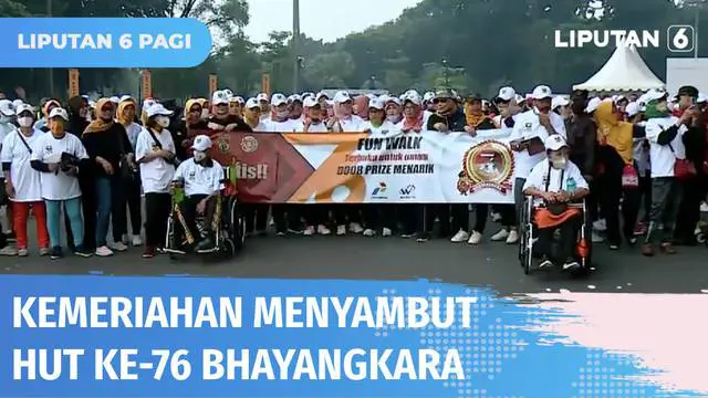 Peringatan ke-76 Hari Bhayangkara dimeriahkan Keluarga Besar Putra-putri Polri dengan menggelar acara gerak jalan santai atau Fun Walk di Kawasan GBK. Sedang pada malam hari digelar pertunjukan wayang kulit di Mabes Polri.