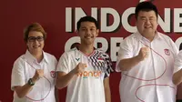 Pebulu tangkis Indonesia, Fajar Alfian dalam konferensi pers digelarnya turnamen bulu tangkis Indonesia Open 2025 di Ruang Serbaguna Pelatnas PBSI, Cipayung, Jakarta Timur, Rabu (07/05/2025). (Bola.com/Bagaskara Lazuardi)