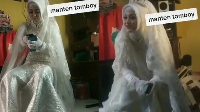 Viral, Cara Duduk Pengantin Wanita Tomboi Ini Jadi Sorotan Warganet