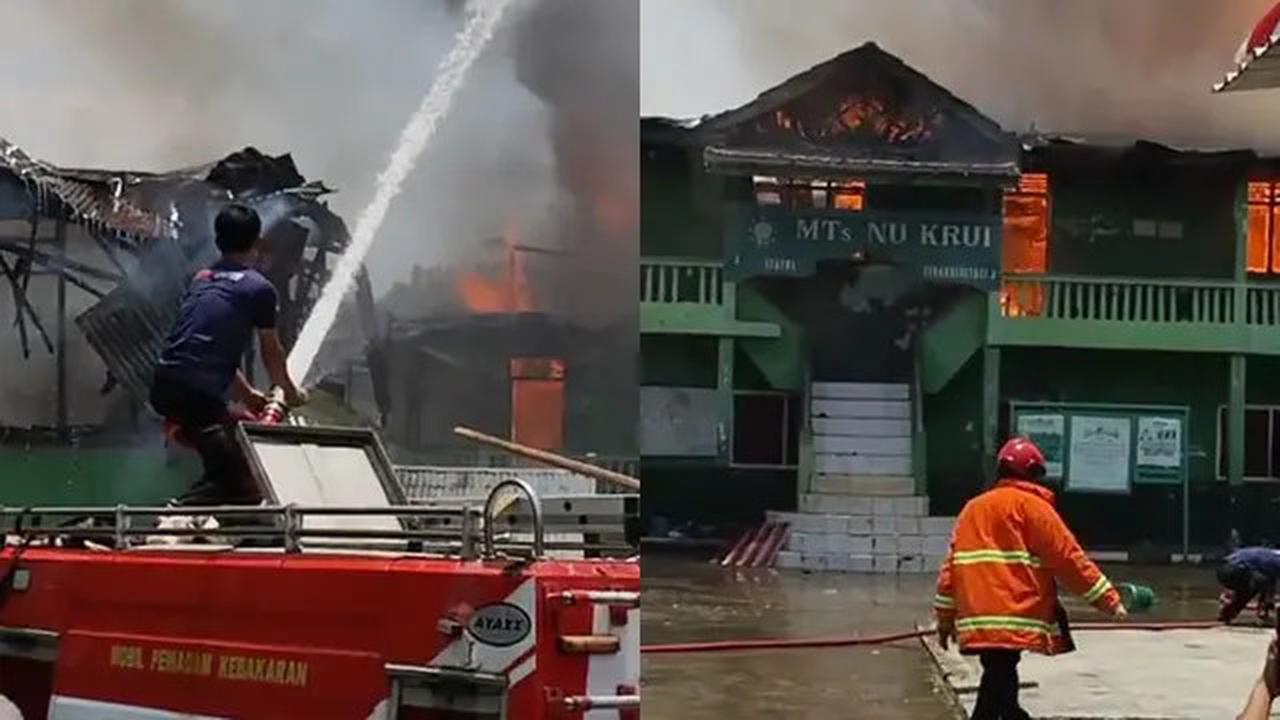 Kebakaran Hebat di MTs NU Pesisir Barat, Siswa Ekskul Dievakuasi dalam Kepanikan
