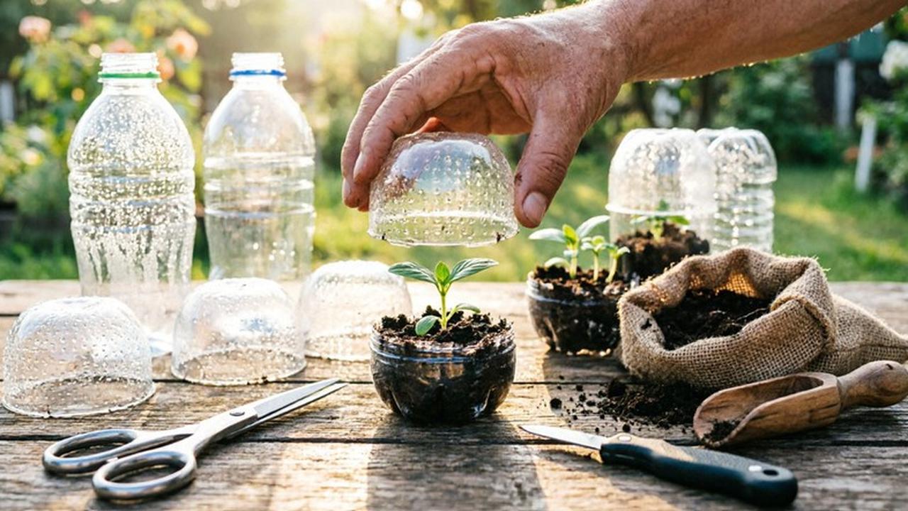 Cara Membuat Rumah Bibit Mini dari Botol Bekas (AI Generated)