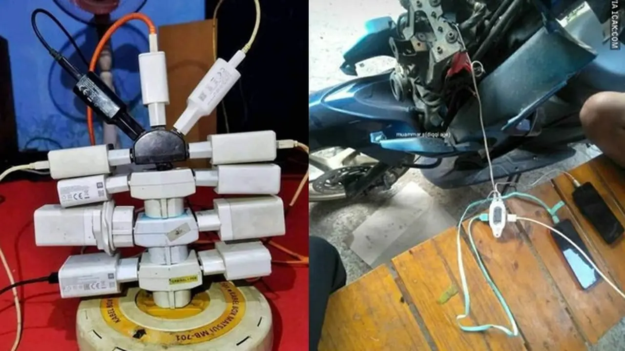 6 Potret Nyeleneh Charge HP Ini Kelewat Unik, Bikin Heran