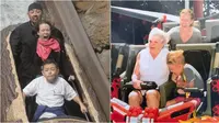 Potret kocak orang naik roller coaster. (old.reddit/Amber/carlycross)