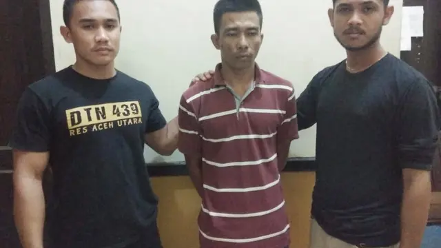 Aiyub (tengah), napi Lapas Lambaro Tertangkap