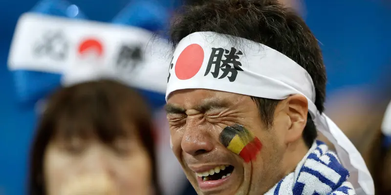Tangis Suporter Jepang Usai Laga Lawan Belgia