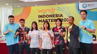 Konferensi pers Indonesia Masters II Super 100 2024 di Surabaya. (Aditya Wany/Bola.com)