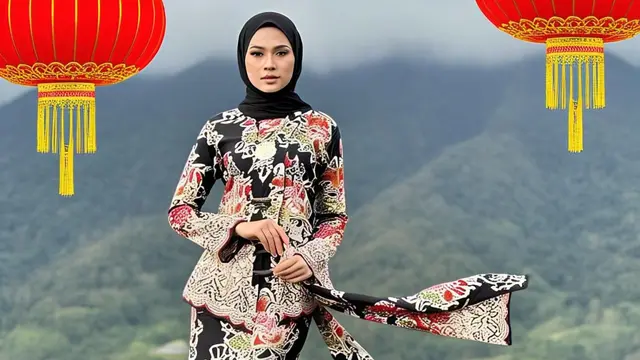 Ilustrasi Kebaya Encim/Nurul Diva Kautsar AI