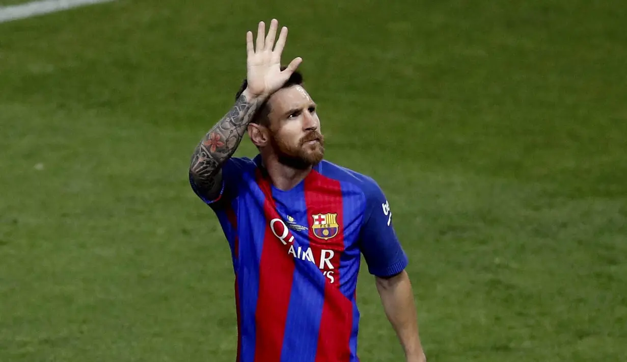 3. Lionel Messi (Sepak bola) - 61,8 juta poundsterling (Rp 1,06 triliun). (EPA/JuanJo Martin)