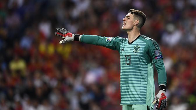 Kepa Arrizabalaga kini menjadi starter di Timnas Spanyol. (AFP/Oscar Del Pozo)