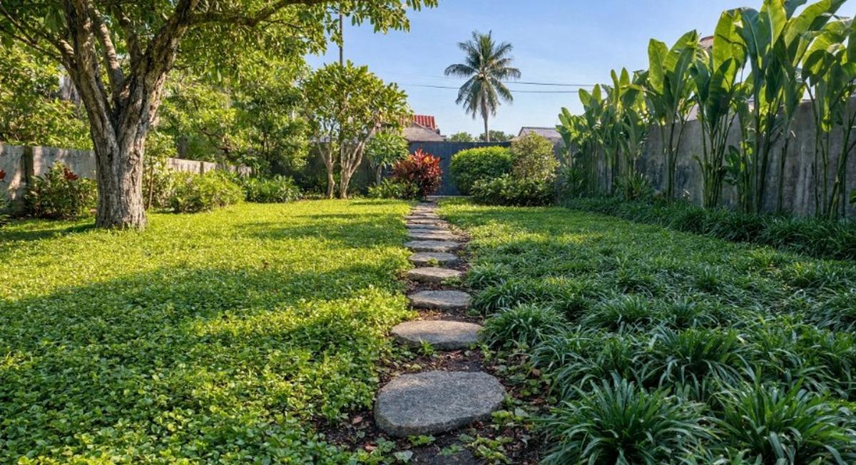 Rumput Gajah Mini atau Rumput Jepang, Mana yang Lebih Hemat Perawatan (AI generated)