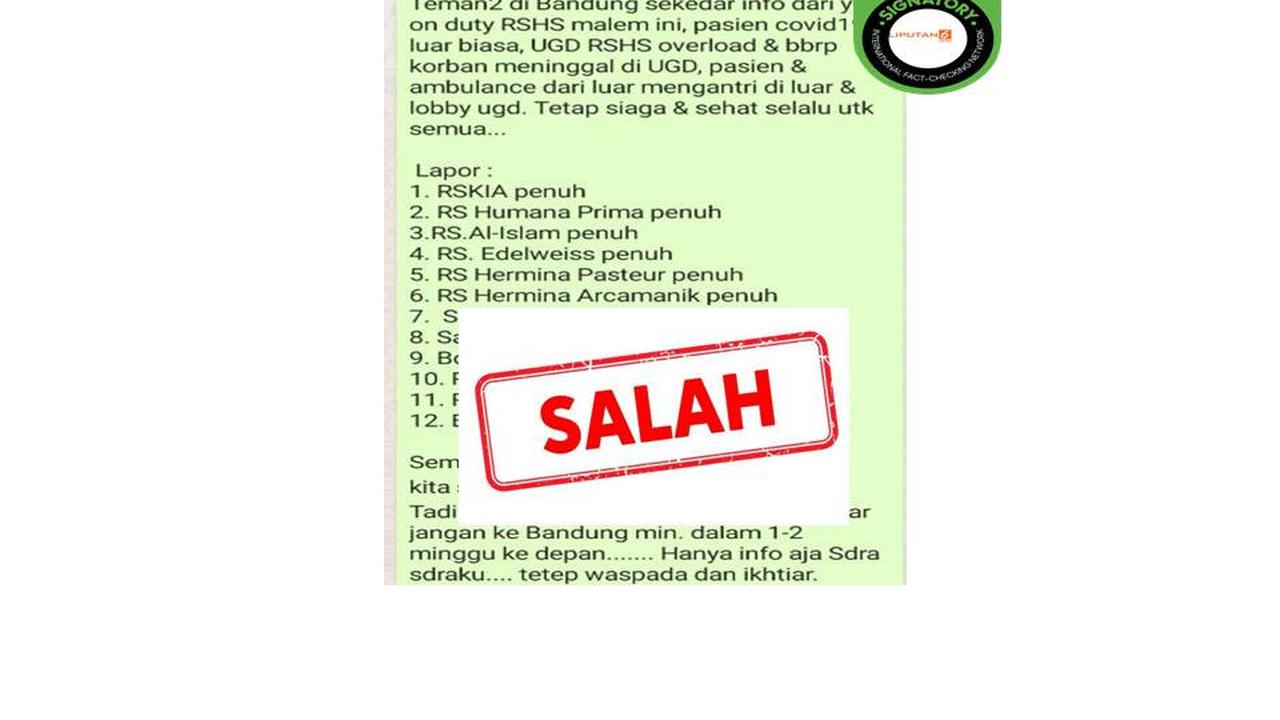 Cek Fakta pasien covid-19 di RSHS membeludak