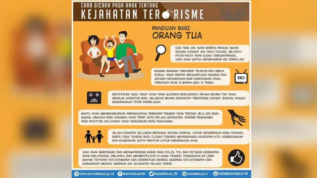 Panduan menjelaskan terorisme pada anak.