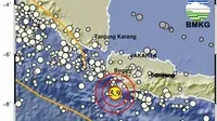 Gempa magnitudo 5,9 mengguncang wilayah Bayah Banten Rabu pagi, 3 Januari 2024. (Dok BMKG).