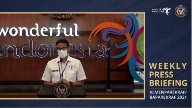 Sandiaga Uno di Weekly Press Briefing