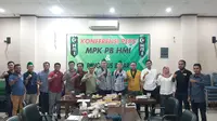 MPK PB HMI menggelar jumpa pers merespons kegiatan pleno II di Bogor. (Istimewa)
