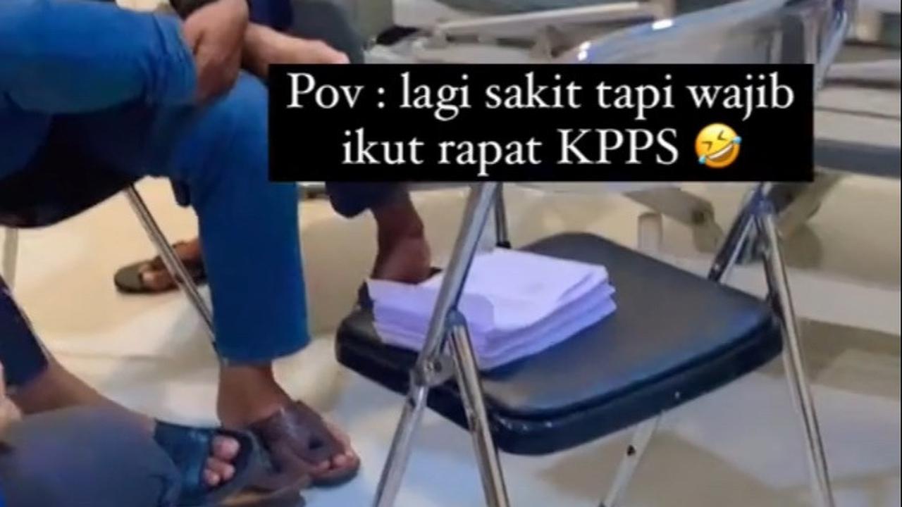 "Lagi sakit tapi wajib ikut rapat KPPS," tulis pemilik akun Tik Tok Yourbebygirl di videonya.