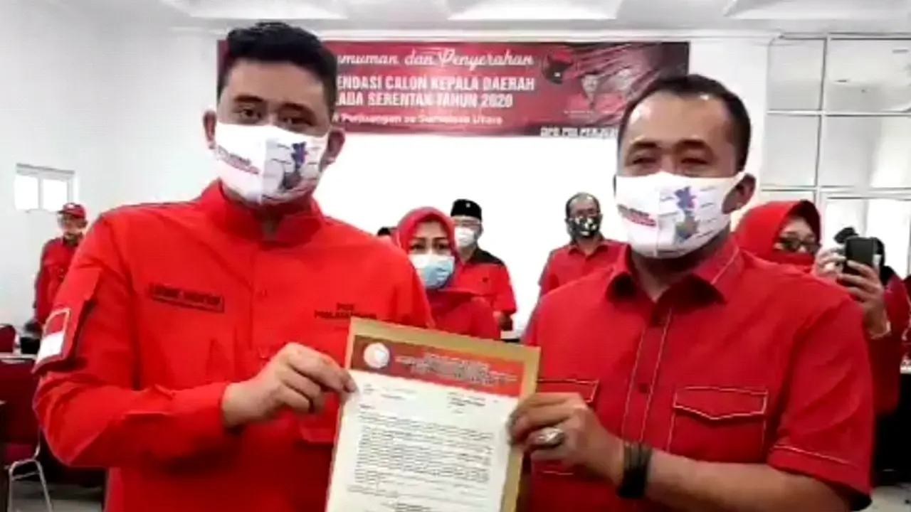 DPP Partai Demokrasi Indonesia Perjuangan (PDIP) hari ini, Selasa (11/82020) resmi mengumumkan pasangan Bobby Nasution dan Aulia Rachman maju di Pilkada Medan.