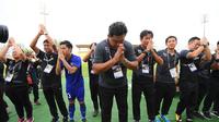 Timnas Thailand U-22 seusai memastikan melaju ke final SEA Games 2017 dengan mengalahkan Myanmar secara dramatis, Sabtu (26/8/2017). (Bola.com/FA Thailand)