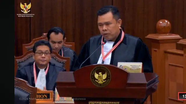 Hifdzil Alim, selaku kuasa hukum KPU RI, Kamis (28/3/2024) di Mahkamah Konstitusi (MK). (Liputan6.com/ Muhammad Radityo Priyasmoro)