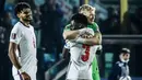 Aaron Ramsdale - Penjaga gawang utama The Gunners ini akhirnya mendapatkan kesempatan debut bersama Timnas Inggris. Kiper 23 tahun itu berhasil mencatatkan clean sheet saat membawa negaranya pesta gol atas San marino dengan skor 10-0. (AFP/Filippo Monteforte)