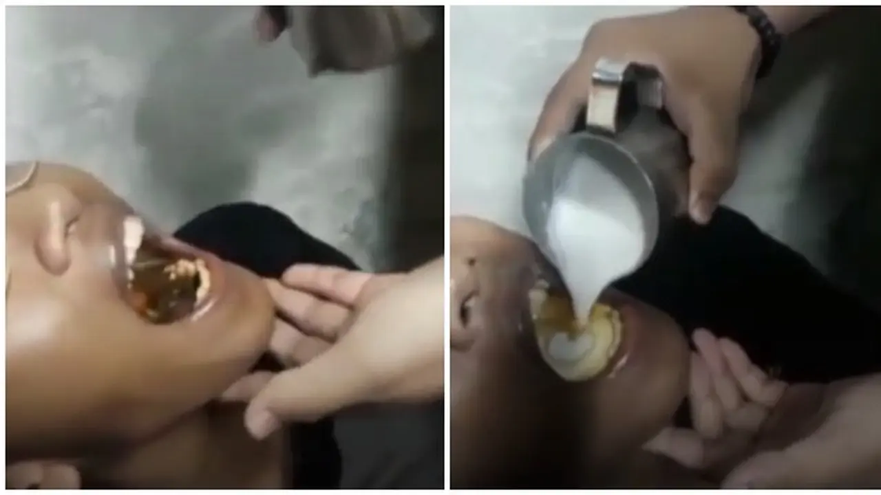 Viral Aksi Pria Bikin Latte Art Langsung di Mulut Pelanggannya Ini Kocak Banget