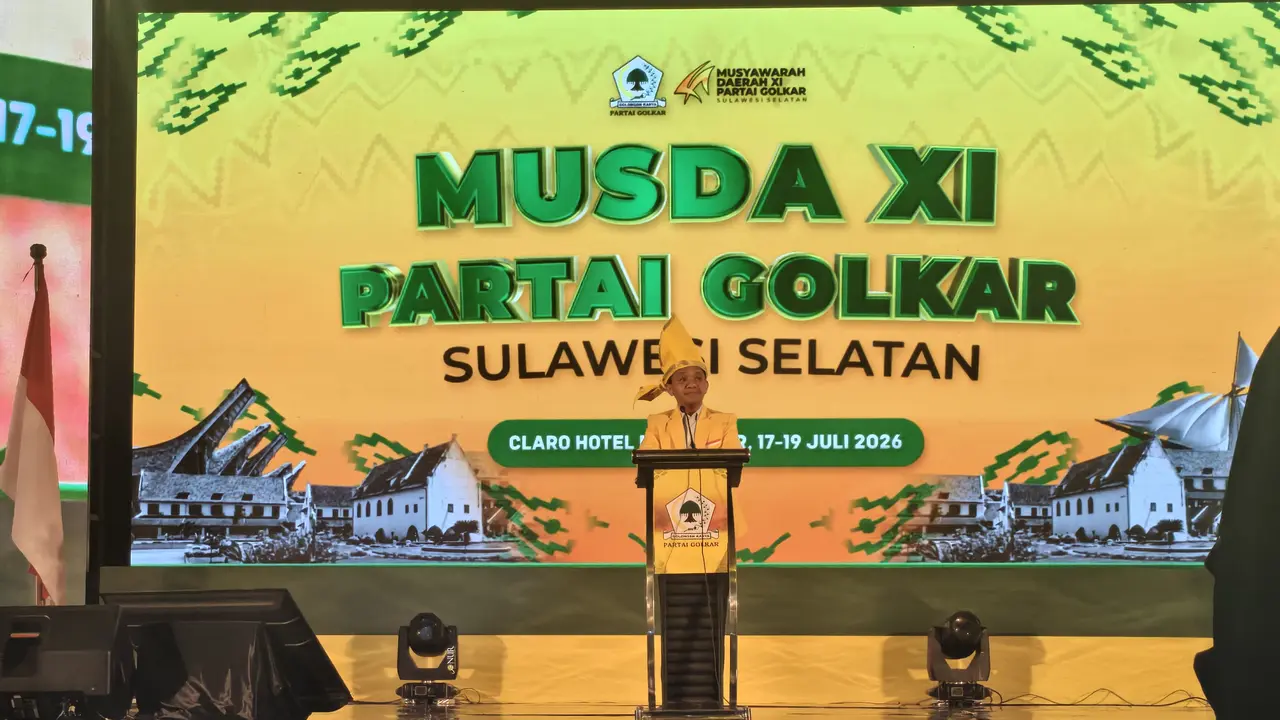 Ketua Umum Partai Golkar Bahlil Lahadalia secara resmi membuka Musyawarah Daerah (Musda) XI DPD Partai Golkar Sulawesi Selatan di Hotel Claro, Makassar.