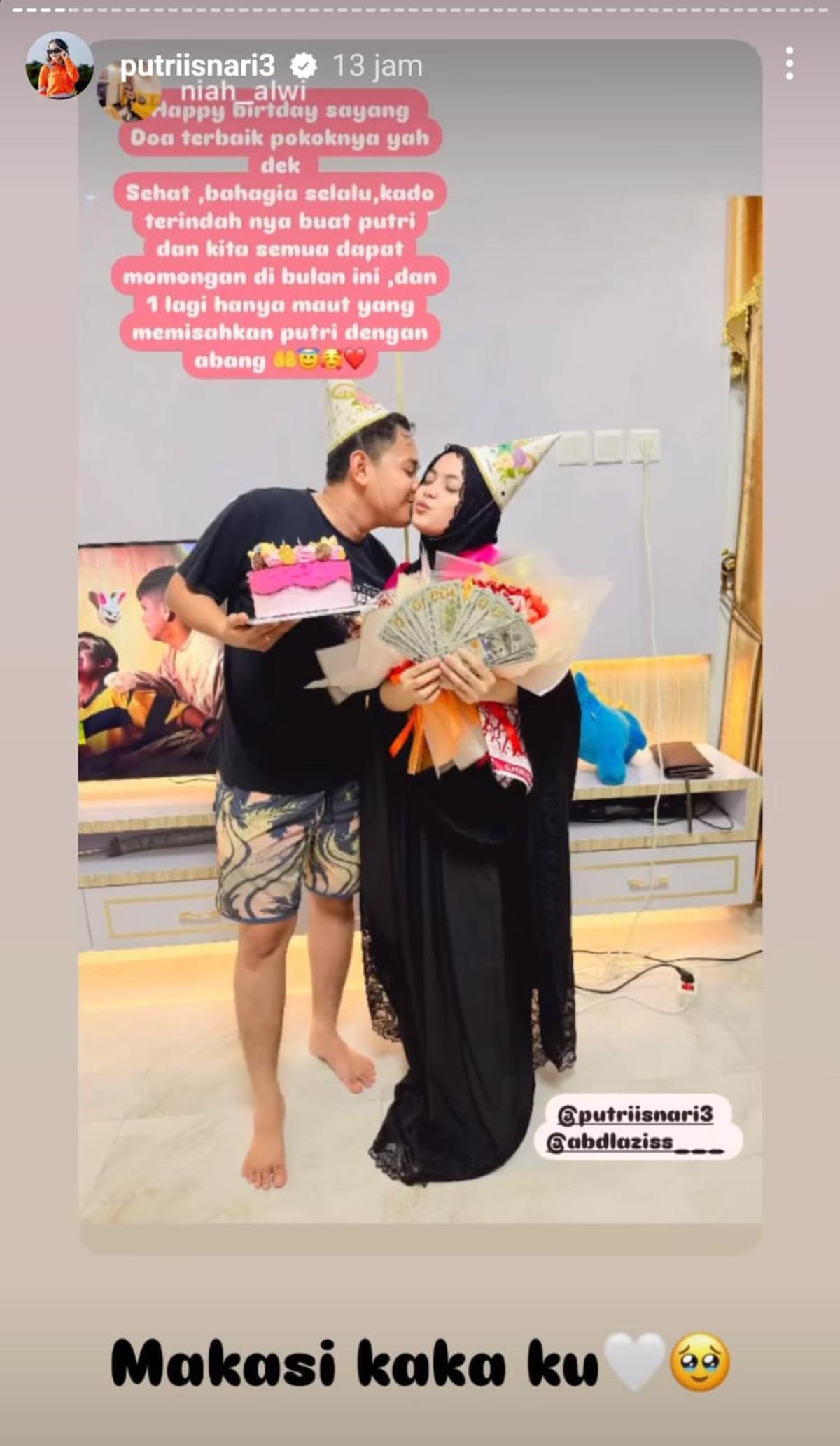 Putri Isnari Dapat Hadiah Uang Tunai Ratusan Dolar di Momen Ulang Tahun
