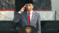 Presiden Jokowi memimpin upara Hari Kesaktian Pancasila di Lubang Buaya, Jakarta Timur. (Liputan6.com/Lizsa Egeham)