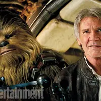 Chewbacca dan Han Solo (Harrison Ford) di hari pertama syuting Star Wars: The Force Awakens. Foto: EW